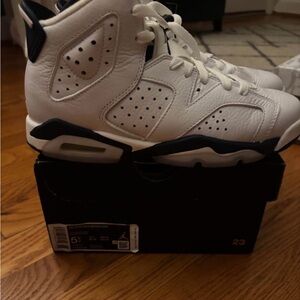 Jordan White and Black High-Top Sneakers